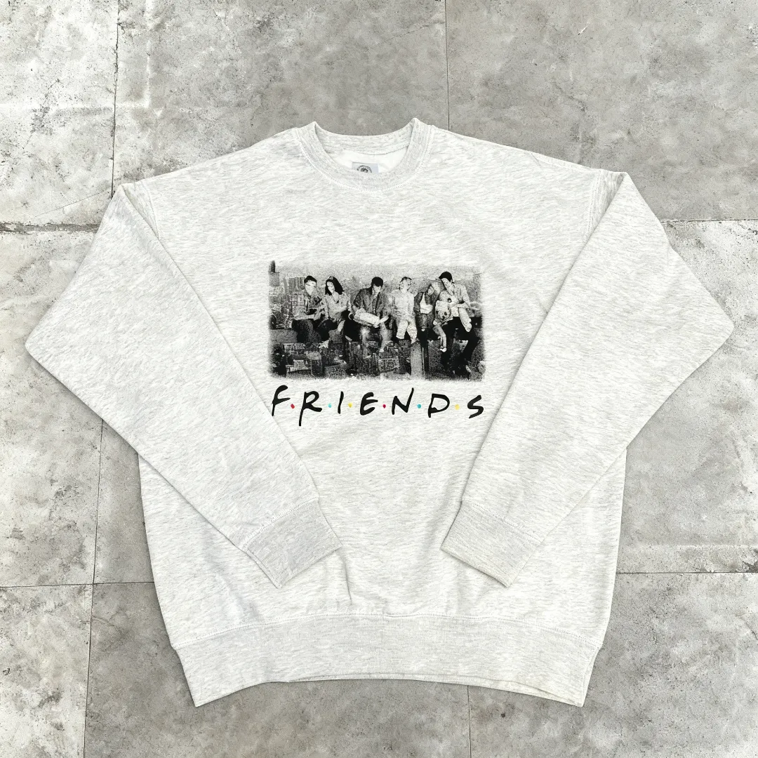 Saint Michael Friends VTG American portrait loose velvet round neck pullover sweatshirt Fabric: 420g Style number: SM603 Size: S-M-L-XL Color: Gray Price: P190